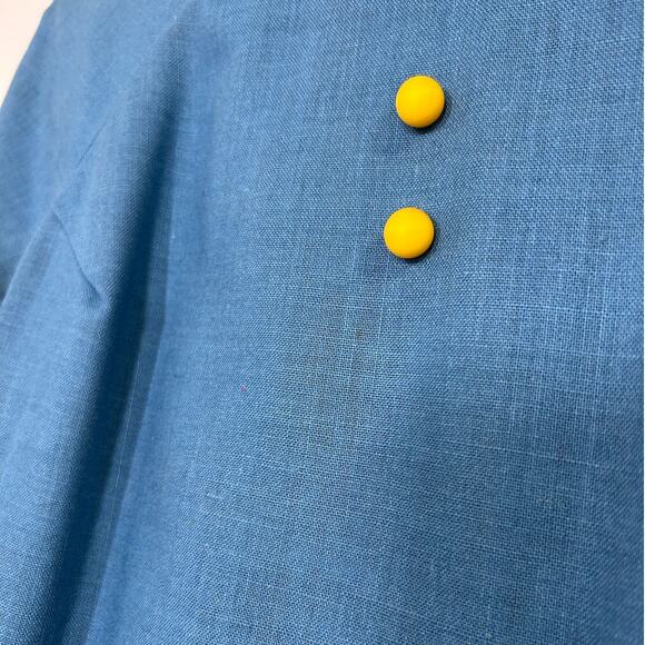 Vintage‎ 60s Blue Daisy Mini Dress Mod Cottagecore Floral Embroidery - Picture 5 of 13